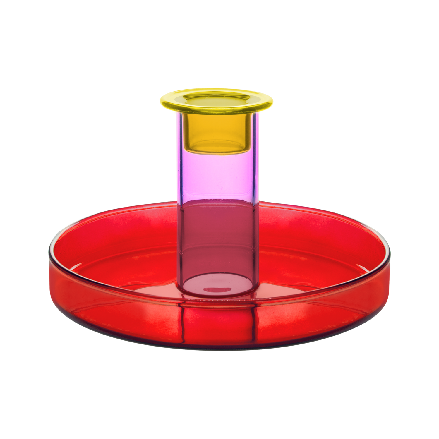 Bougeoir verre rouge / bleu REM