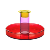 Bougeoir verre rouge / bleu REM