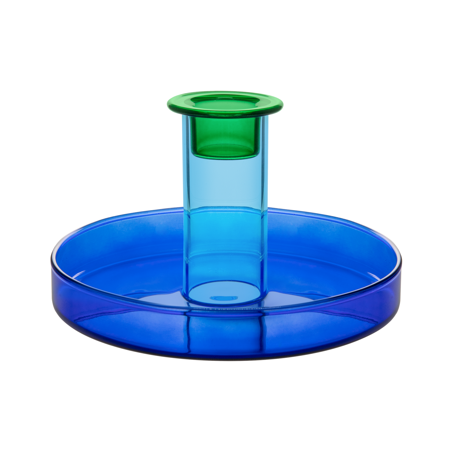 Bougeoir verre rouge / bleu REM