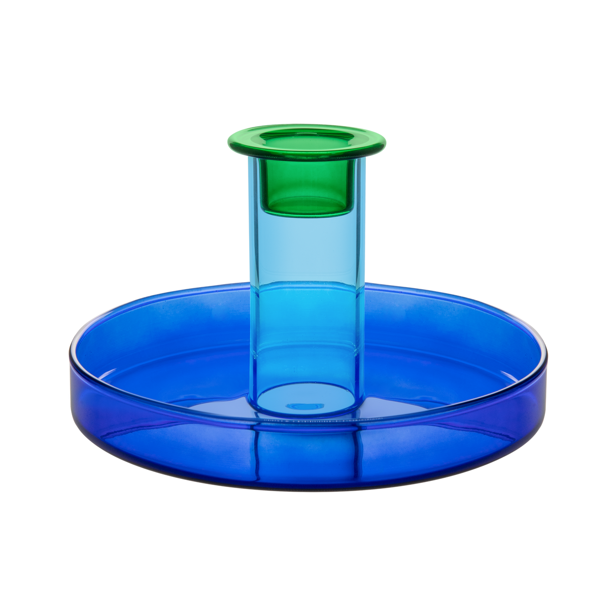 Bougeoir verre rouge / bleu REM