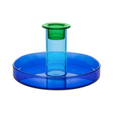 Bougeoir verre rouge / bleu REM