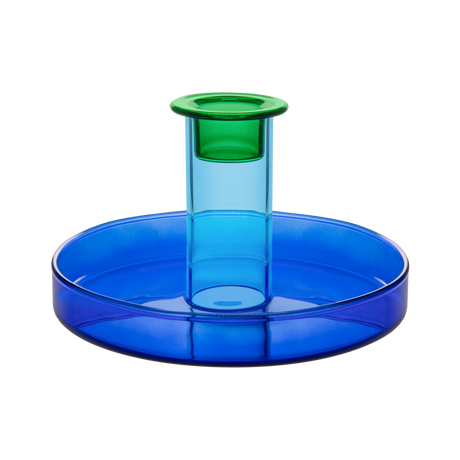 Bougeoir verre rouge / bleu REM