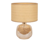 Lampe Celeste grande en verre et abat jour tressé SEM