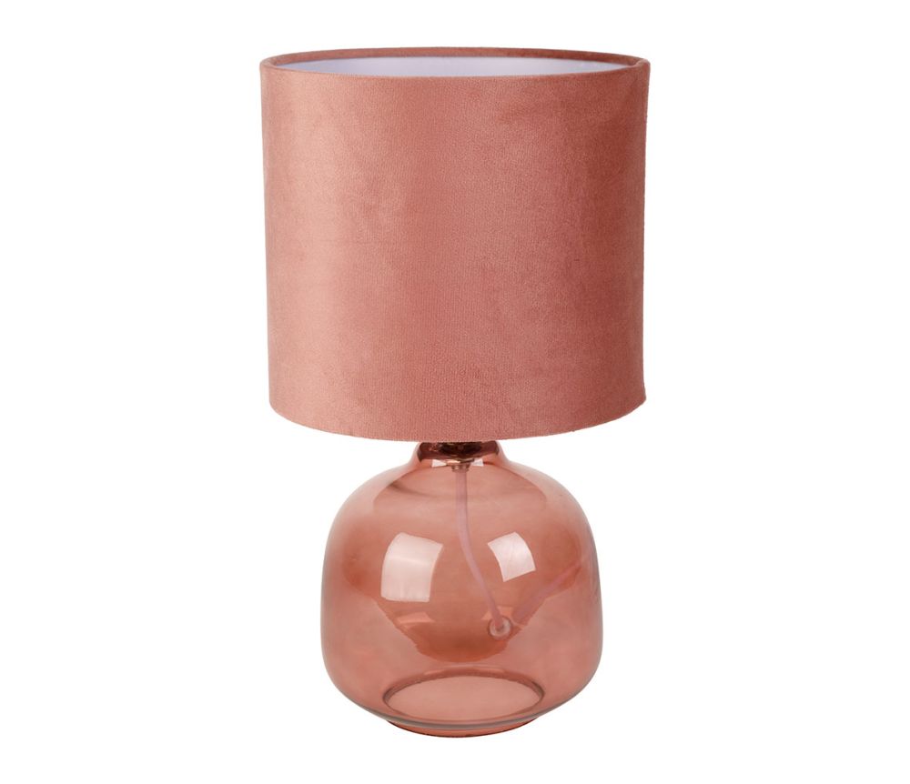 Lampe Celeste petite en verre et abat jour velours SEM
