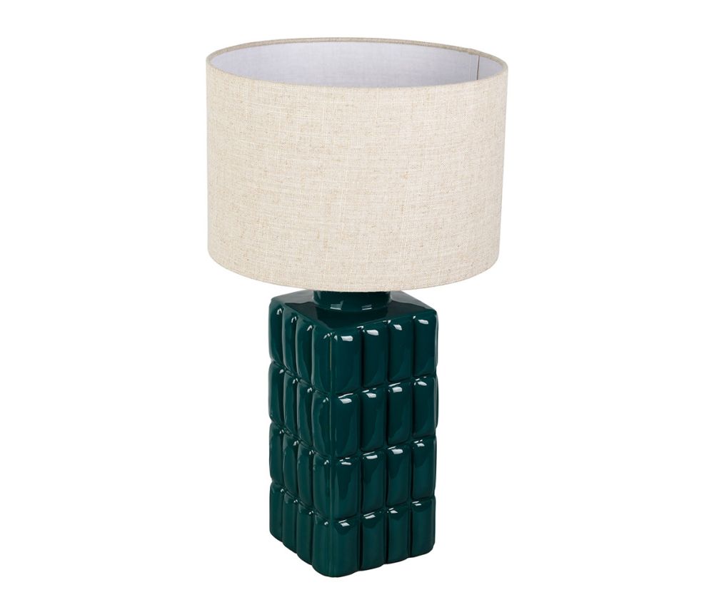 Lampe céramique verte pied cubique SEM