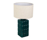 Lampe céramique verte pied cubique SEM