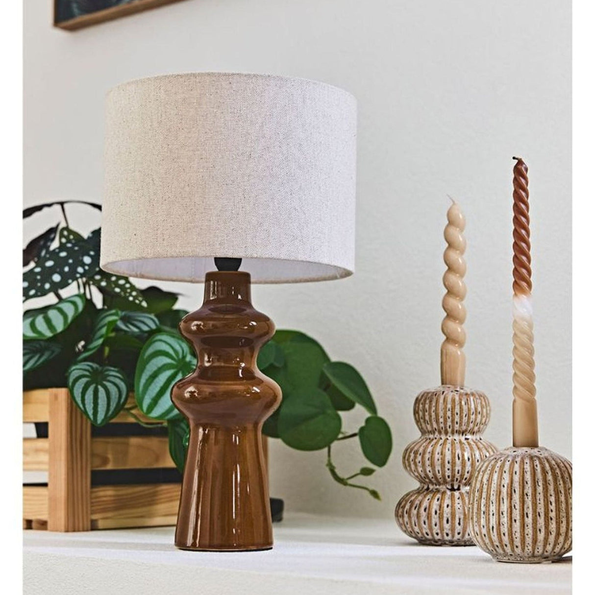 Lampe céramique marron brillante SEM