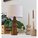 Lampe céramique marron brillante SEM