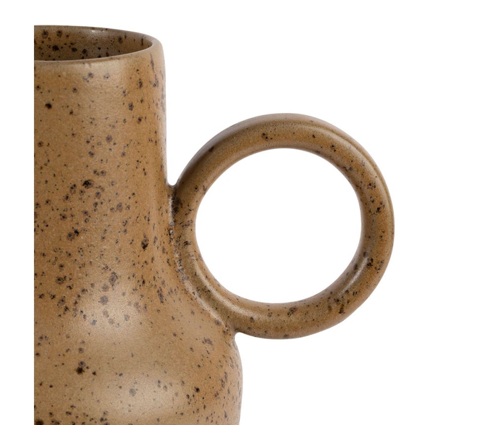 Pichet beige moucheté en grès COT