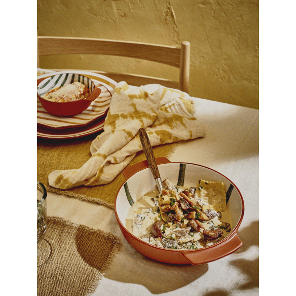 Saladier anse rayé vert GM POM