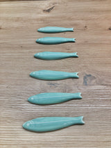 Lot 6 sardines porte-couteaux céramique DUR