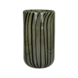 Vase verre rayure vert moyen POM