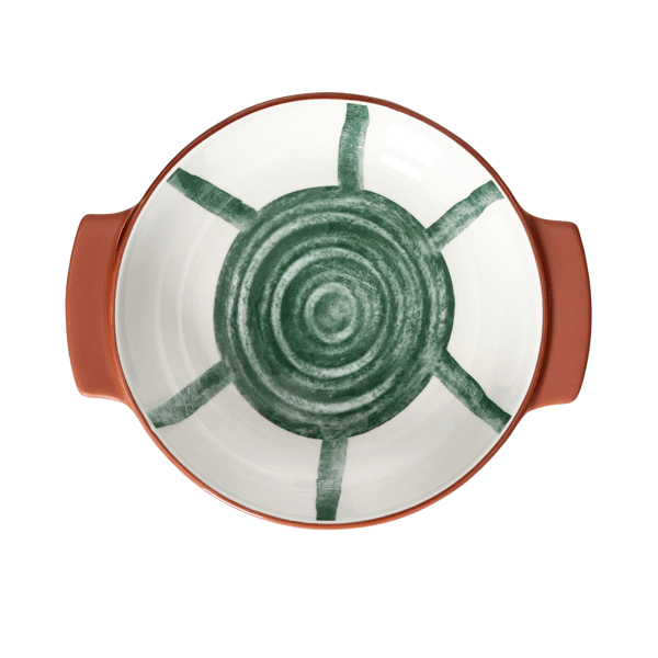 Saladier anse rayé vert GM POM