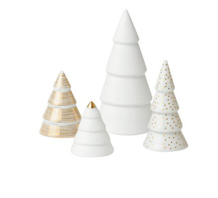 4 petits sapins spirale porcelaine dorée RAD