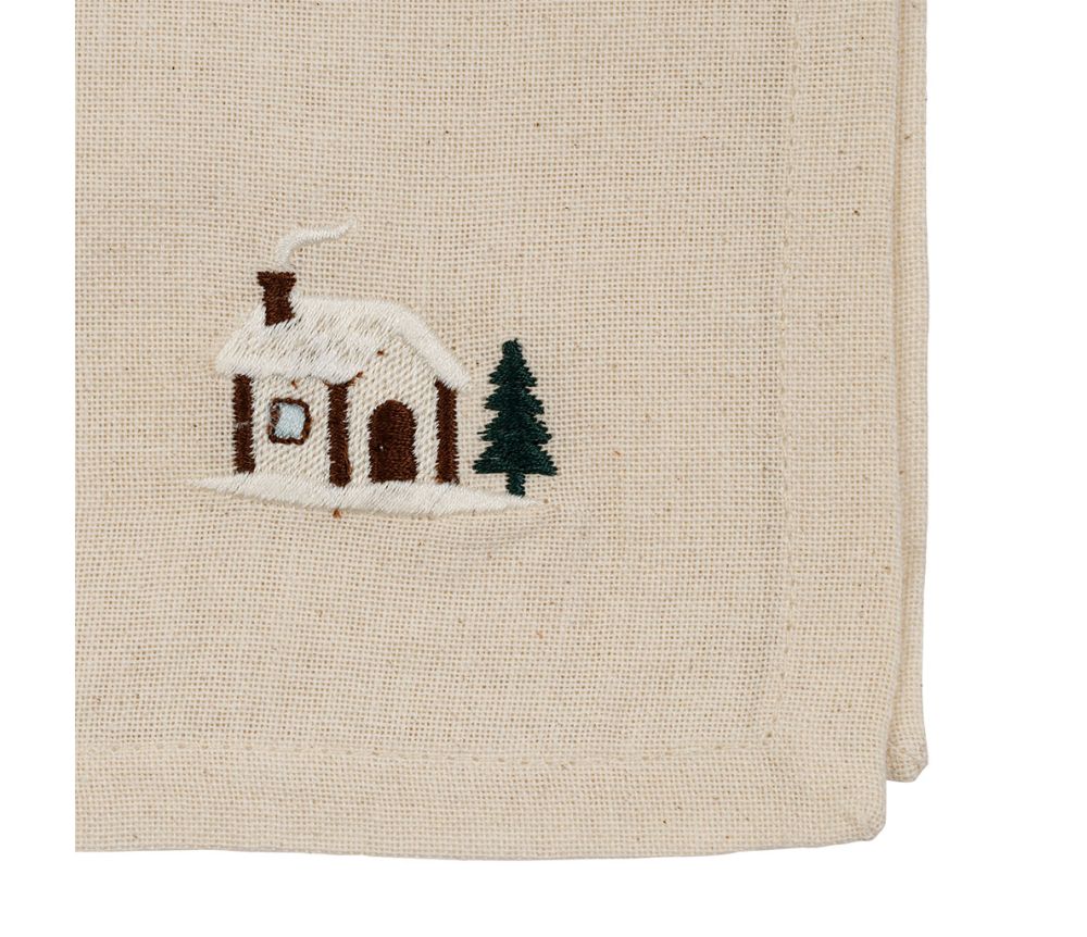 Lot de 4 serviettes brodées SEM