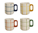 Tasse à café à carreaux écru et couleur à l'unité SEM