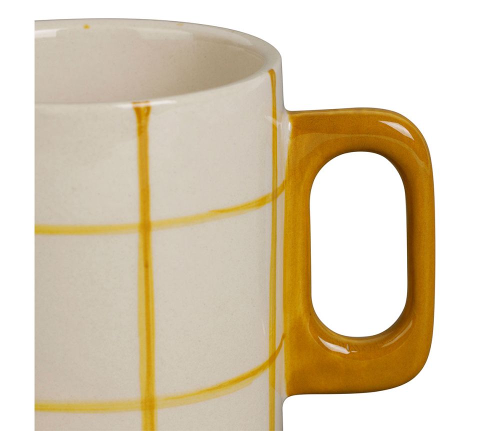 Tasse à café à carreaux écru et couleur à l'unité SEM