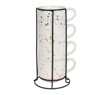 4 tasses à thé Epura avec support métal SEM