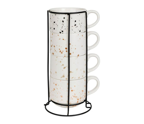 4 tasses à thé Epura avec support métal SEM