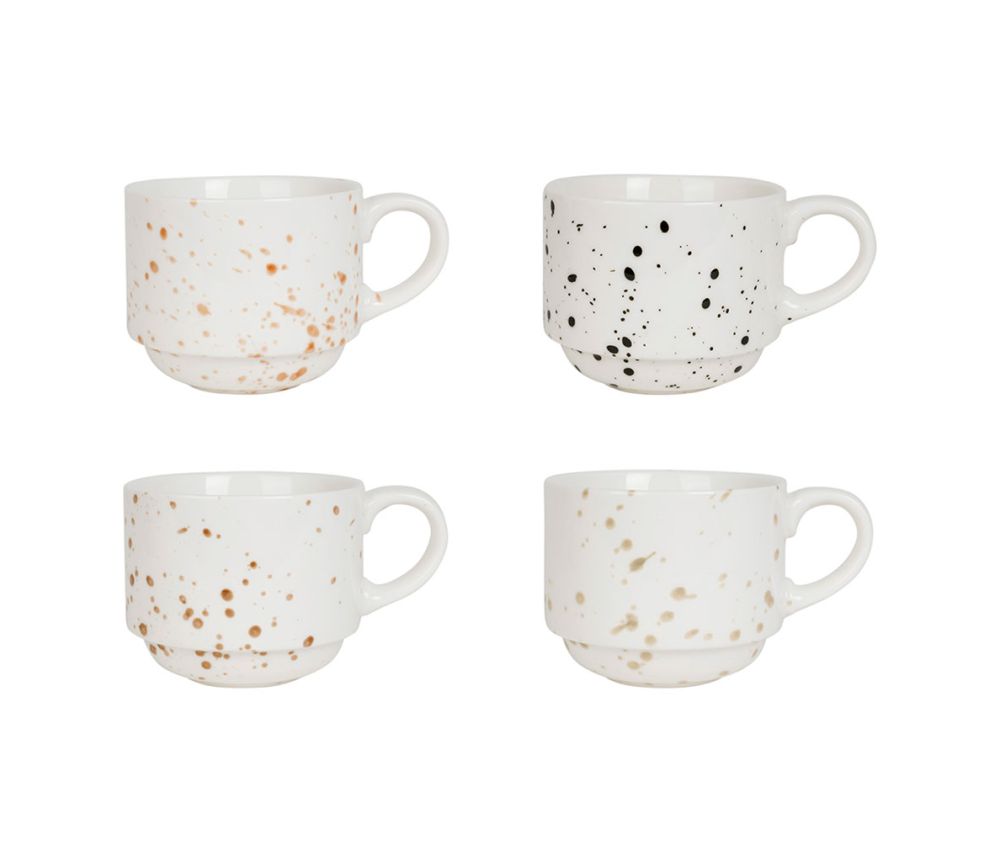 4 tasses à thé Epura avec support métal SEM