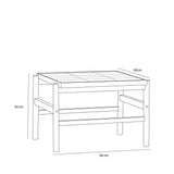 Table basse carrelage et bois HUB