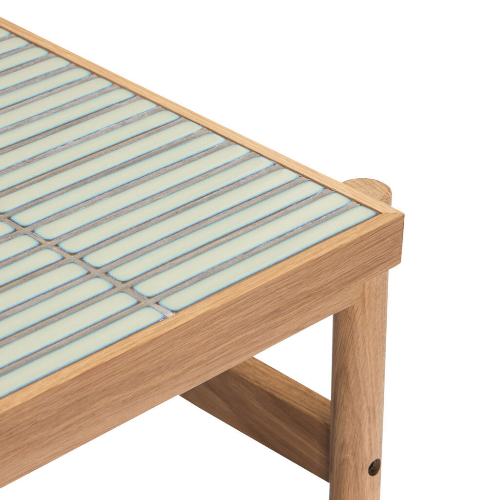 Table basse carrelage et bois HUB