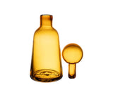 Vase en verre ambré bouchon boule SEM