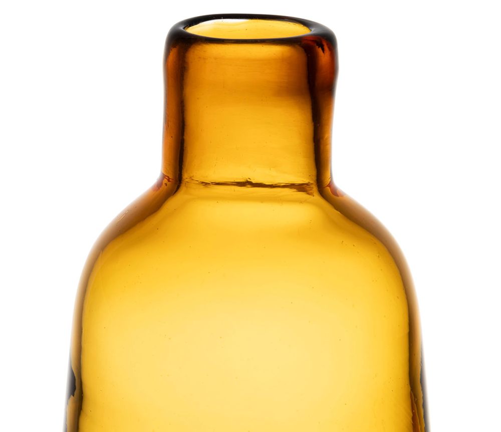 Vase en verre ambré bouchon boule SEM