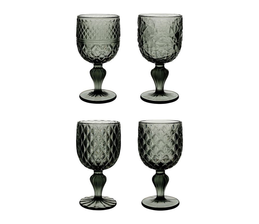 Set de 4 verres à pied fumé  COT