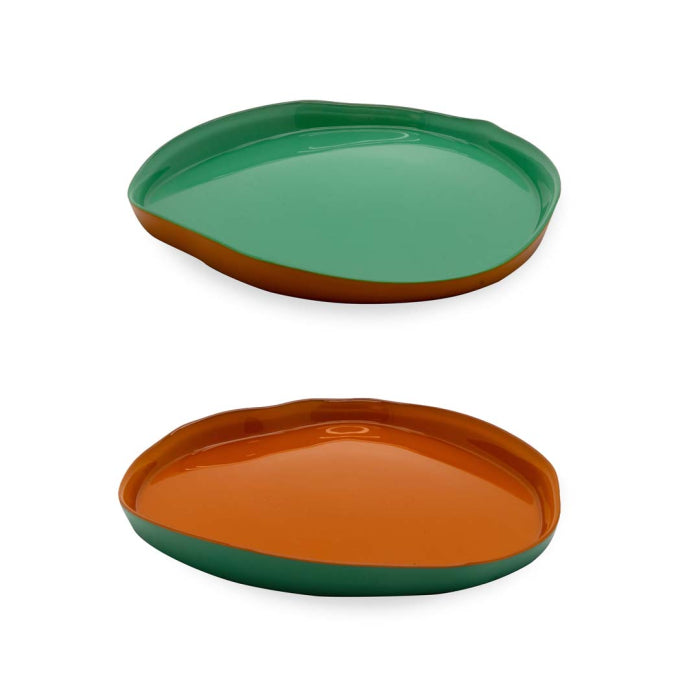 Set de 2 assiettes en verre bicolore WD